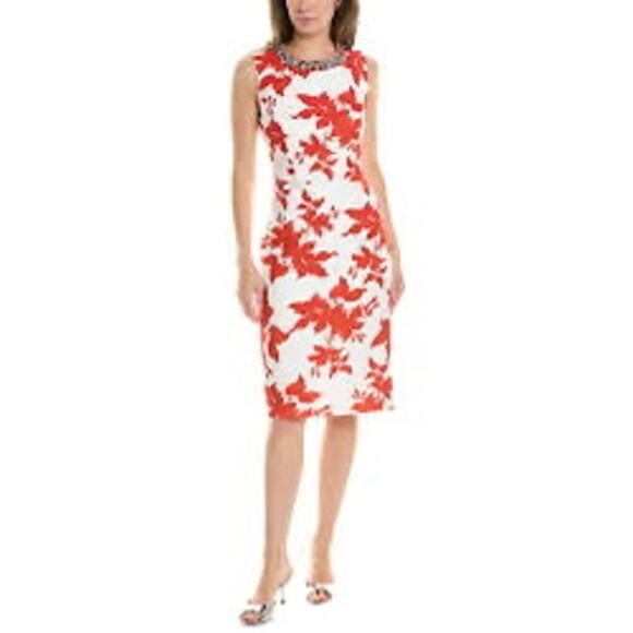 Sachin + Babi Dresses & Skirts - Sachin & Babi | Anna Coral Narcissus Floral Print Sheath Dress